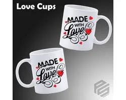 Made with Love Couple Matching mug - Mug with text - Funny mug - Anniversary gift - Gift for husband - Gift for wife - Gift for her - Gift for him - Funny gift - Tea glasses - Valentine gifts - Coffee cups