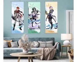 Grote Anime Poster van Genshin Impact - Albedo Afbeelding voor Wanddecoratie, 70 x 25 cm - Perfect voor Fans van Anime en Videogames