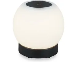 BRILONER - POKA - Lampe de table LED rechargeable - Dimmable - Verre - Sans fil - Tactile - 3W - noir - Ã˜16cm