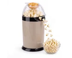 Popcorn Machine met Maatbeker - Krachtige Mini Popcorn Machine Kinderen - Hetelucht Popcornmaker met Antislipvoetjes - Snelle Popcorn Apparaat voor Filmavond - Popcornmakers - Kleine Popcorn Popper Kids - Air Popcorn Machine Retro - Bruin- Silvergear