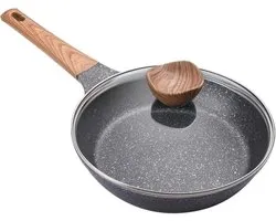 Frying Pan Stainless Steel Induction Non Stick, Stainless Steel Non-stick Pancake Pan Fried Egg Steak Gas Stove Applicable Durable, 28cm (28cm)
