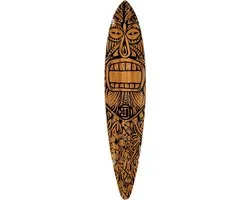 Bamboe Longboard - Pintail Deck - Cruisen over straat - Uniek Tiki design - 44 x 9.5 inch - Naturel