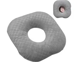 Oreiller de Piercing - Oreiller Donut avec Ouverture pour l'Oreille - Oreiller pour Dormeur Latéral pour Soulager l'Oreille - Oreiller Annulaire pour Oreille Sensible et Sommeil Confortable - Gris