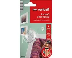 Bead Photo Hooks - White Mounting - Easy Installation without Drilling - Set of 8 Pieces - Attaching Pictures Decoration Clocks - Fischer klevende spijker