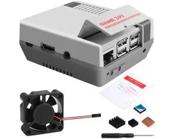 Dailygoody - Retro Gaming Case - Raspberry Pi 3 Model B/B+ - Inclusief Koelventilator - Compact Formaat - Aluminium Heatsinks - Geschikt voor Retro Ga
