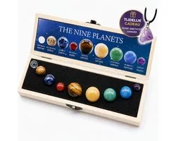 Zonnestelsel-set van natuursteen, met geschenkdoos