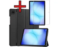 Samsung Galaxy Tab A9 Plus Cover Book Case Case Luxe Trifold Cover avec protecteur d'écran - Samsung Galaxy Tab A9 Plus Cover Bookcase - Zwart