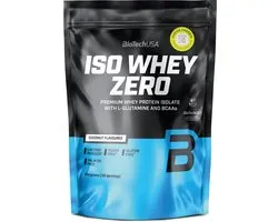BioTechUSA Iso Whey Zero | isolat de protéines de lactosérum de Premium | Nourri à l'herbe | Sans enzymes | Sans sucre et sans gluten, 454 g, Noix de coco