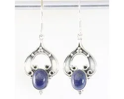 Boucles d'oreilles artisanales en argent avec lapis lazuli