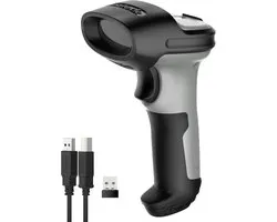 Inateck BCST-72 Barcodescanner, 2D Bluetooth, draadloze QR-codescanner, draadloze handscanner met AI-app en SDK, 1 lading, 180 dagen stand-by, automatisch snel en nauwkeurig scannen