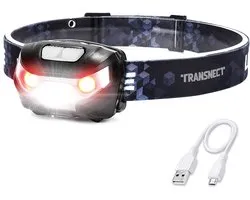 Transnect - Hoofdlamp LED Oplaadbaar - 30h - Inclusief Batterij - Waterdicht - voor Camping, Wandelen met Hond, Noodgeval