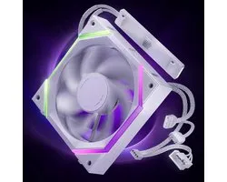 AsiaHorse Nyota Pro 120mm Reverse Blade Fan, Ventilateur PC, 120mm, Daisy Chain, Aspiration (Intake) pour Sol/Côté, ARGB PWM 2000rpm, Ventilateur Boîtier Silencieux, Blanc, 1 Pack