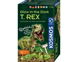 Kosmos Dig Out T-Rex Glow in the Dark – Experimenteerset – Graaf een prehistorisch skelet op en laat het oplichten – Inclusief 13 botdelen, hamer en beitel – T-Rex uitgraven