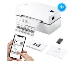 Inateck PR40 Labelprinter - Thermische Printer - Etikettprinter - USB & Bluetooth Verbinding - 4x6 Labelprinter voor Verzendlabels - Verzendlabel Printer PostNL & DHL + verzendetiketten