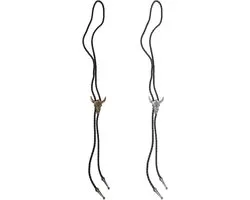 2 stuks kunstlederen stropdas stropdas koe schedel Texas Ranger ster ketting voor mannen rodeo bolo stropdas stropdas