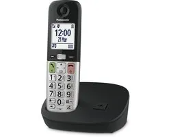 Panasonic KX-TGU-410EXB single senioren dect telefoon, groot display, grote toetsen, 1 handset, zonder antwoordapparaat, zwart/zilver