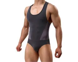 Kevin Heren body bodysuit ondergoed stringbody onderhemd body compressie singlet sportwear heren overall