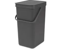Brabantia Sort & Go Prullenbak - 16 liter - Dark Grey