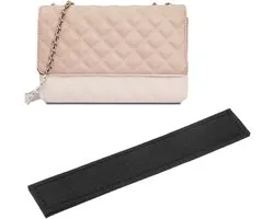 Wallet Base Shaper - 17.5 x 3.5cm - Wallet Bottom Insert Felt Bag Shaper Saver Liner Board voor Wallet on Chain Pockets - Zwart - 180 x 31 x 4mm / 7.09 x 1.22 x 0.16 inch