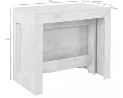 Table de salle à manger extensible HomeByNicole Martino Deluxe – Console extensible jusqu'à 300 cm – 12 personnes – Table extensible moderne avec 5 extensions – Wit brillant – Made in Italy – 51/300 x 90 x 77 cm
