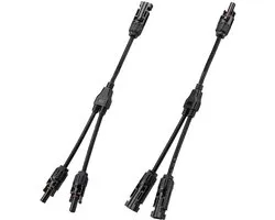 Parallelle connector connectoren PV-kabel voor zonnepaneel Kabelconnector voor zonnepaneel MMF/FFM Solar 1 tot 2 aftakadapter TRAMILY (1 paar)