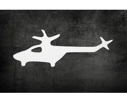 Woood Muur Decoratie Helicopter Wit
