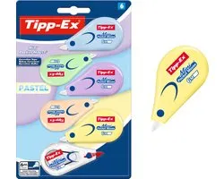 Tipp-Ex Mini Pocket Mouse Correctieroller Pastel - 6m x 5mm - 6 Stuks