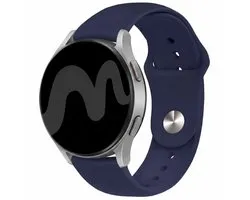 Siliconen Sport bandje - Universeel 20 mm aansluiting - Geschikt voor onder andere Geschikt voor Garmin Forerunner 20 mm / Venu / Venu 2 Plus / Vivoactive 3/5/6 - Donkerblauw