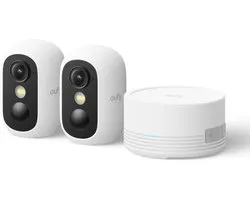 eufy Security eufyCam C35 2-Cam Kit - Wit - Draadloze Beveiligingscamera - Voor Buiten en Binnen - Magnetische Bevestiging - Kleurennachtzicht - Lokale Opslag - Geen Maandelijkse Kosten - IP67 - Gezichtsherkenning