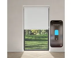 Eve Motionblinds (Matter) - Store enrouleur électrique intelligent pour l'intérieur, application/commande vocale, horaires, occultant, batterie rechargeable, libre, montage par vis, automatisations, nécessite un hub, blanc - 70x190cm