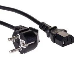 Akyga AK-PC-01C Hohe qualität stromkabel, 1,8m für PC, Drucker, Bildschirme schwarz, 1,5 m, CEE7/7, IEC C13
