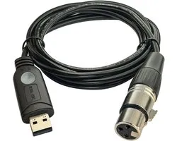Câble USB vers DMX pour éclairage DMX512 - 1,8 mètre - Puce FTDI - Plug & Play