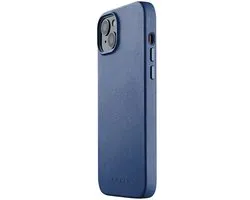 Mujjo - Full Leather Mag Case geschikt voor iPhone 14 Plus - blauw