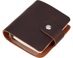 CRASPIRE Leather Journal Notebook Small Refillable A9 Travel Vintage Daily Memo Planner Paper 9 x 9.5cm 120 Pages Lock Closure Portable Notepad for Man Women Gifts Traveler