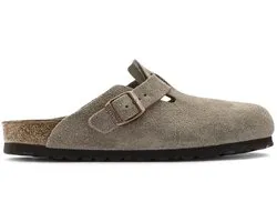 Birkenstock Boston suède taupe smal voetbed, unisex
