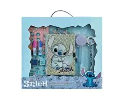 Disney Stitch Glitter Diary Set - Glitterenhanced notitieboek - Meisjes - Multicolor