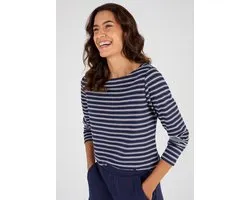 Damart - T-shirt col bateau avec label Thermolactyl - Dames - Blauw - M
