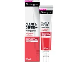 Neutrogena Clear & Defend+ Peeling Serum, Geschikt voor Gevoelige Huidtypes, Dermatologisch Getest, Parfumvrij, 30ml