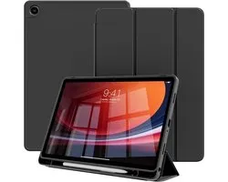 Étui Casemania compatible avec la tablette Samsung Galaxy Tab A11 Plus (11 pouces) - Zwart - Étui pliable en trois parties - Smart Cover