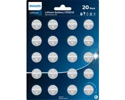 Philips - Knoopcel batterijen - CR2032 - 20 stuks