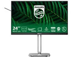 Philips 24B2G5301 - 24 inch Full HD Business Monitor - USB-C 100W - RJ45 - 100Hz - 5 jaar garantie