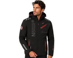 Geographical Norway Royaute Softshell Jas Zwart / Rood - L