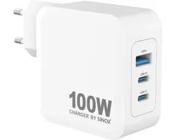 Sinox - MOBILITY POWER - Lichtnetadapter 2xUSB-C 1xUSB-A PD100W, White