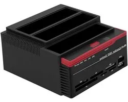 Hard Drive Dock - Hdd Station - Data Overzetten - Offline Klone Functie - Drie Bay - Zwart