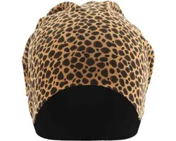 MSTRDS - Printed Jersey Beanie cheetha/black one size Beanie Muts - Zwart