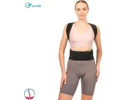 Lavida Orthèse Dorsale - Correction de Posture - Correcteur de Posture - Maux de Dos - Douleurs au Cou - Soulagement de la Douleur - Ajustable - Unisexe - Zwart- L