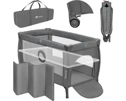 Lionelo Stefi Plus – Lit de voyage 2en1 – Lit bébé évolutif & parc – Jusqu’à 15 kg – Côté zippé – Matelas en mousse de qualité – Pliage rapide