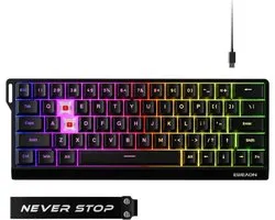 Clavier de jeu EWEADN 60 % Noir - Clavier de jeu sans fil - Clavier mécanique - Commutateur rouge - Clavier RVB - Clavier