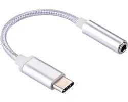 Let op type!! USB-C / Type-C Male naar 3.5mm Female golf structuur Audio Adapter voor Samsung Galaxy S8 & S8 PLUS / LG G6 / Huawei P10 & P10 Plus / Oneplus 5 / Xiaomi Mi6 & Max 2 / en andere Smartphones  Lengte: over 10cm(zwart)