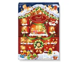 Lindt TEDDY Chocolade Adventskalender Interactief voor Kinderen 170 gram - 24 chocolade verrassingen - Aftellen tot Kerst - 24 chocolade verrassingen - Kerstcadeau - Chocolade cadeau